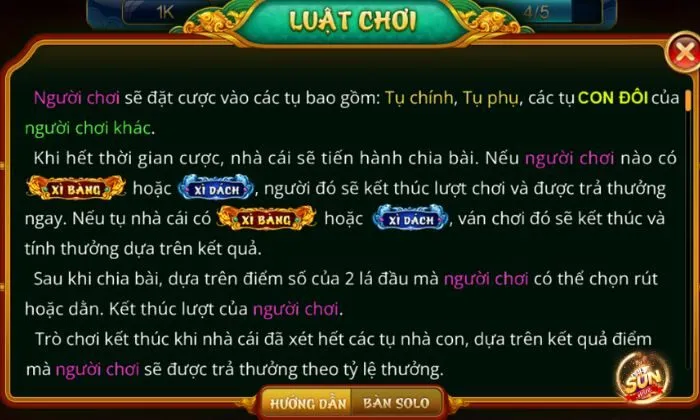 Luật chơi Xì Dách Hoàng Gia tại Sunwin dễ hiểu